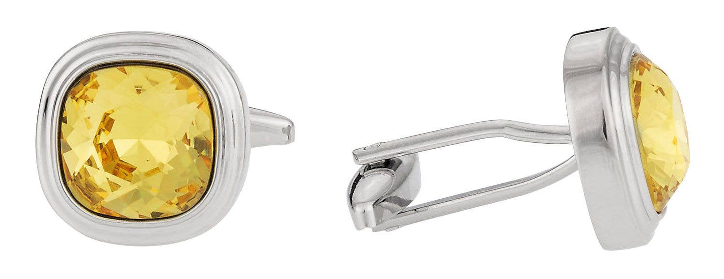 Swarovski Sunflower Yellow Crystal Cufflinks