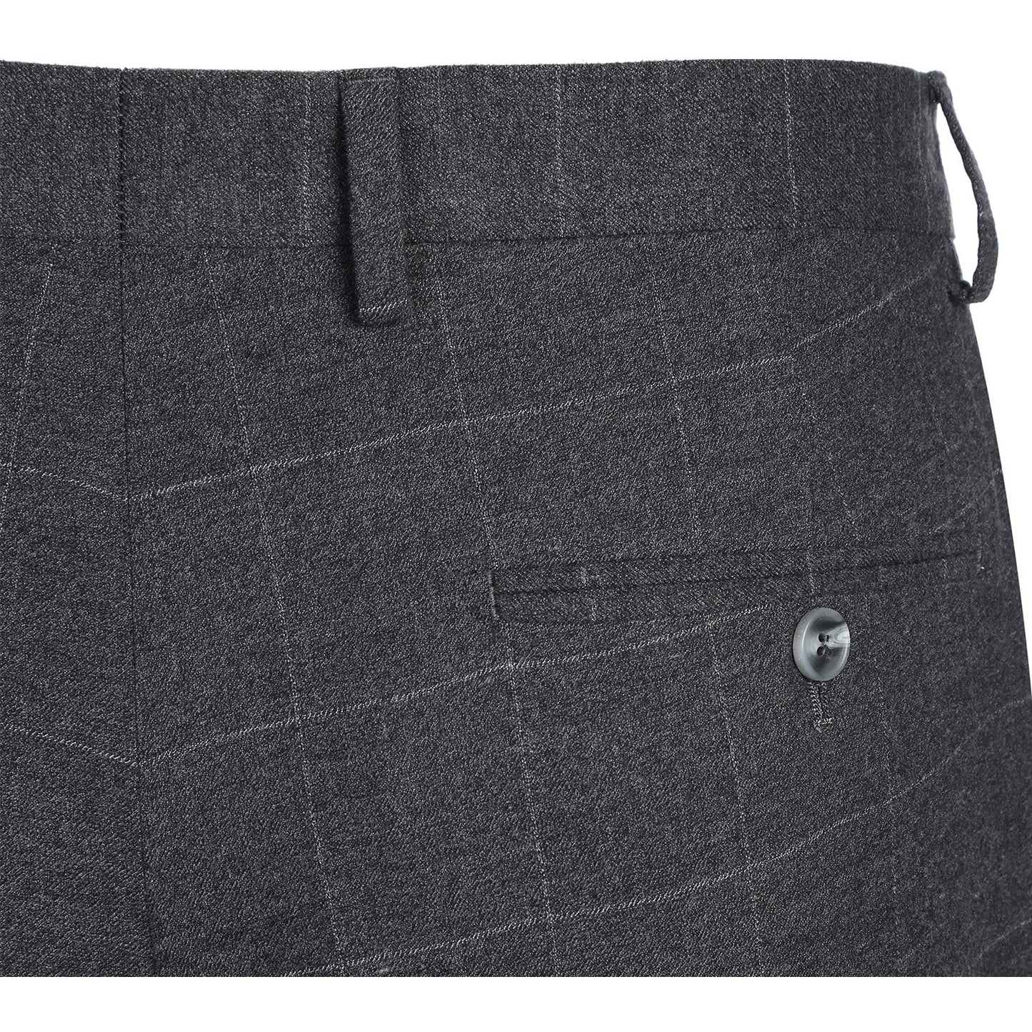 Renoir 293-31 Men's Slim Fit Medium Gray Windowpane Suit