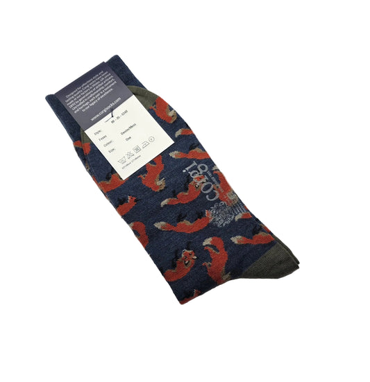 Corgi Premium Blue with Orange Fox Socks