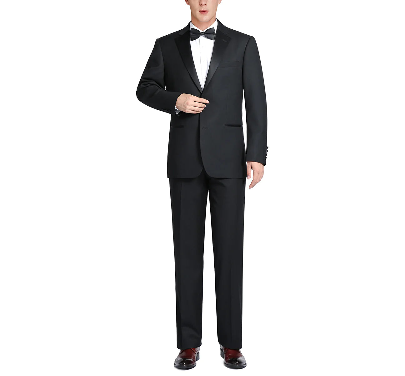 The Total Gentleman 100% Wool Notch Lapel Slim Fit Tuxedo