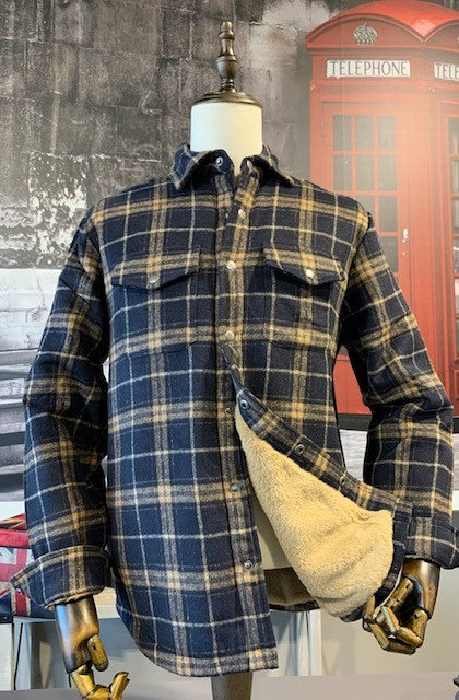 NICOBY SMOKEY MOUNTAIN FLANNEL MINK LINED JACKET on clearance