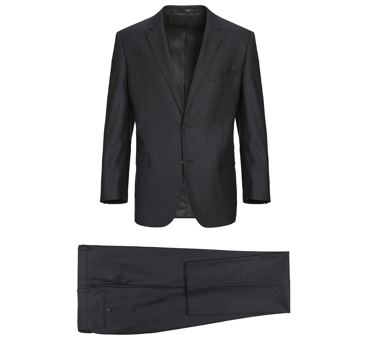 Renoir Charcoal Classic Fit Flat Front 100% Wool Suit Pant