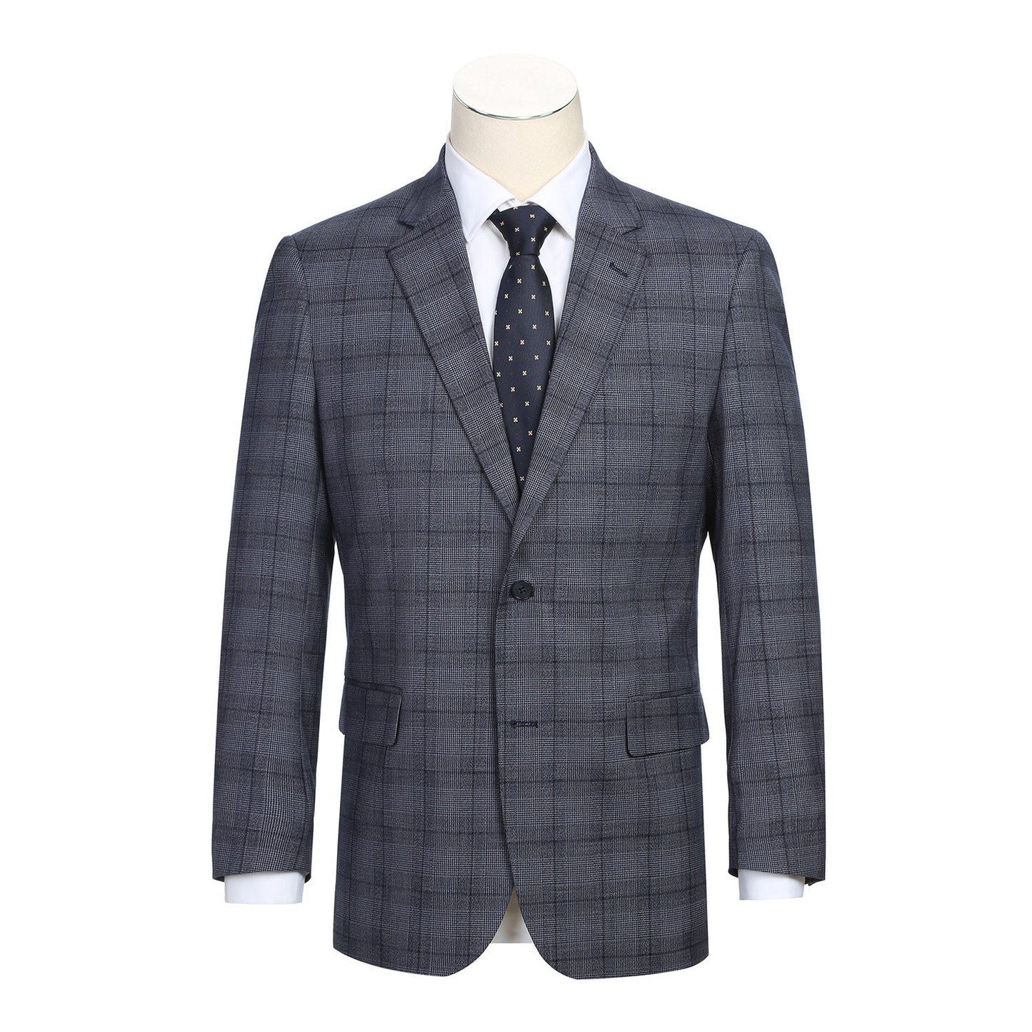 Renoir 293-30 Men's Classic Fit Checked Suits