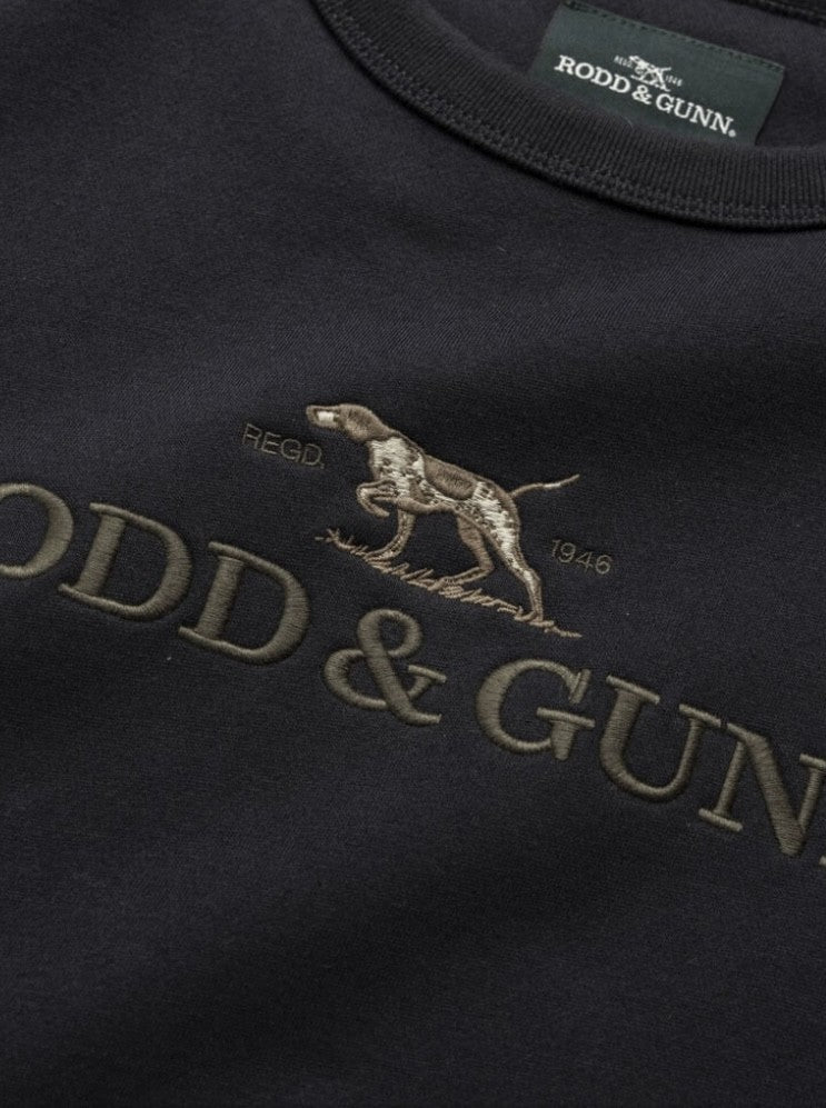 Rodd and Gunn Gunn Logo Sweat in Ebony on clearance