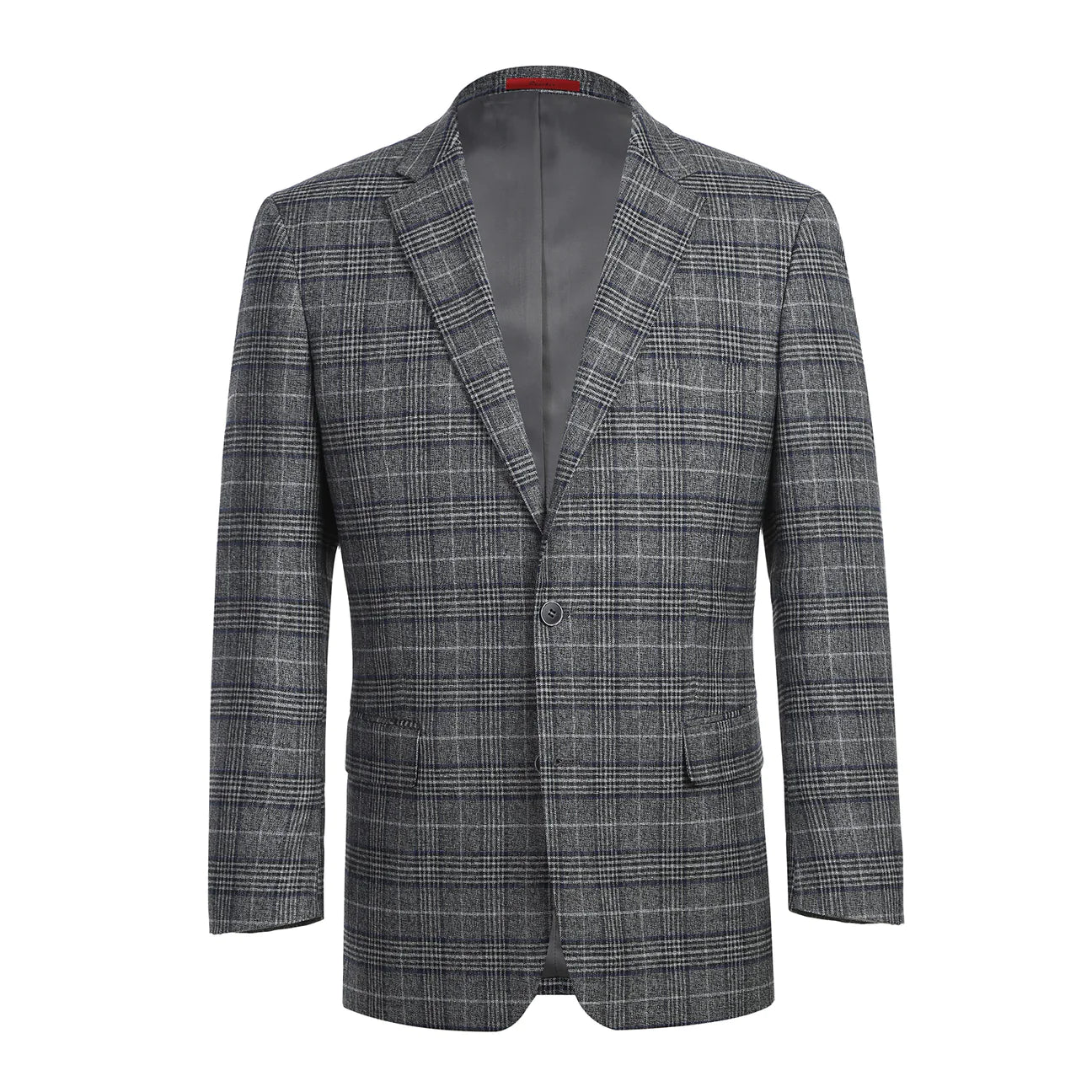 Renoir Classic Fit Grey and Navy Plaid Sport Coat 294-21