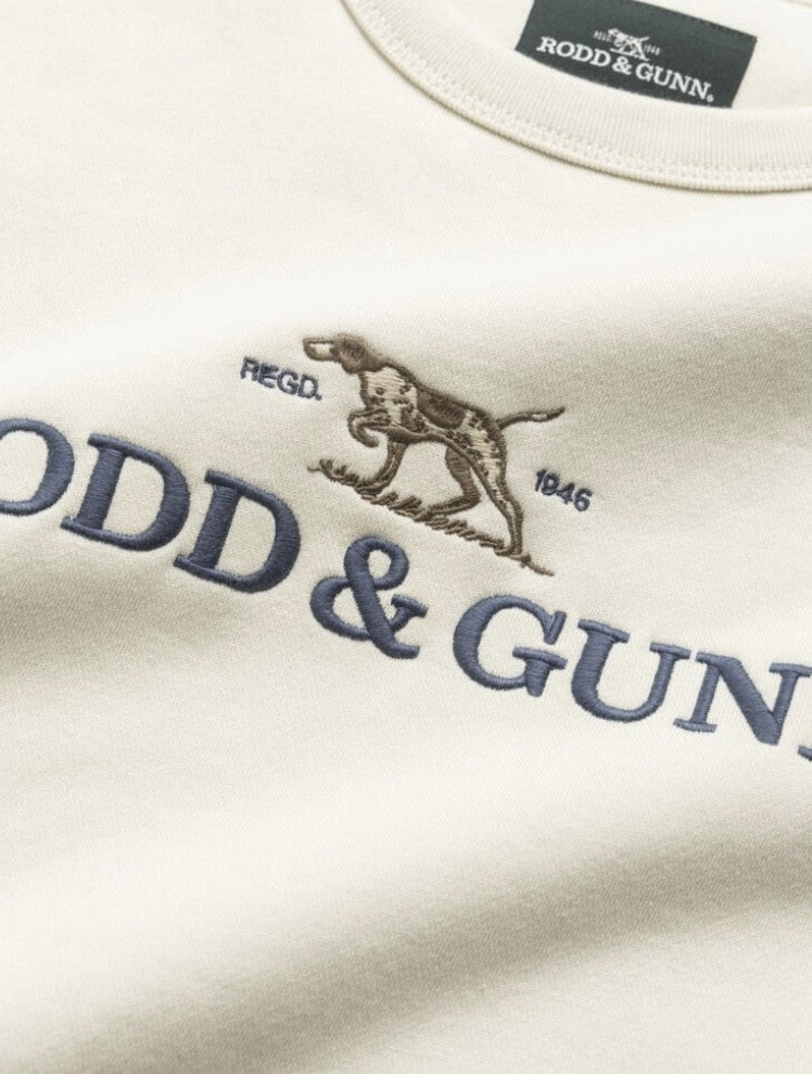 Rodd and Gunn Gunn Logo Sweat in Sand on clearance