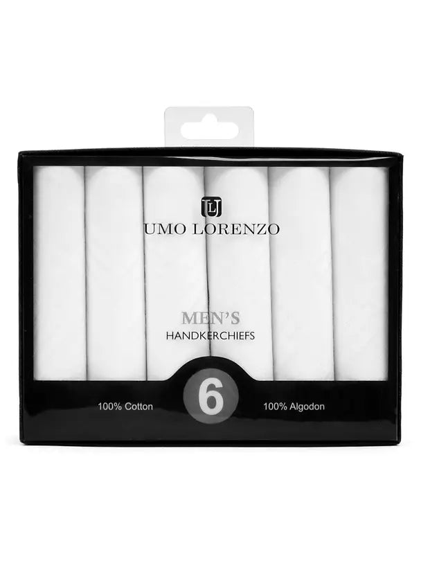 Handkerchiefs Boxed Men's Cotton Plain 6pcs Set