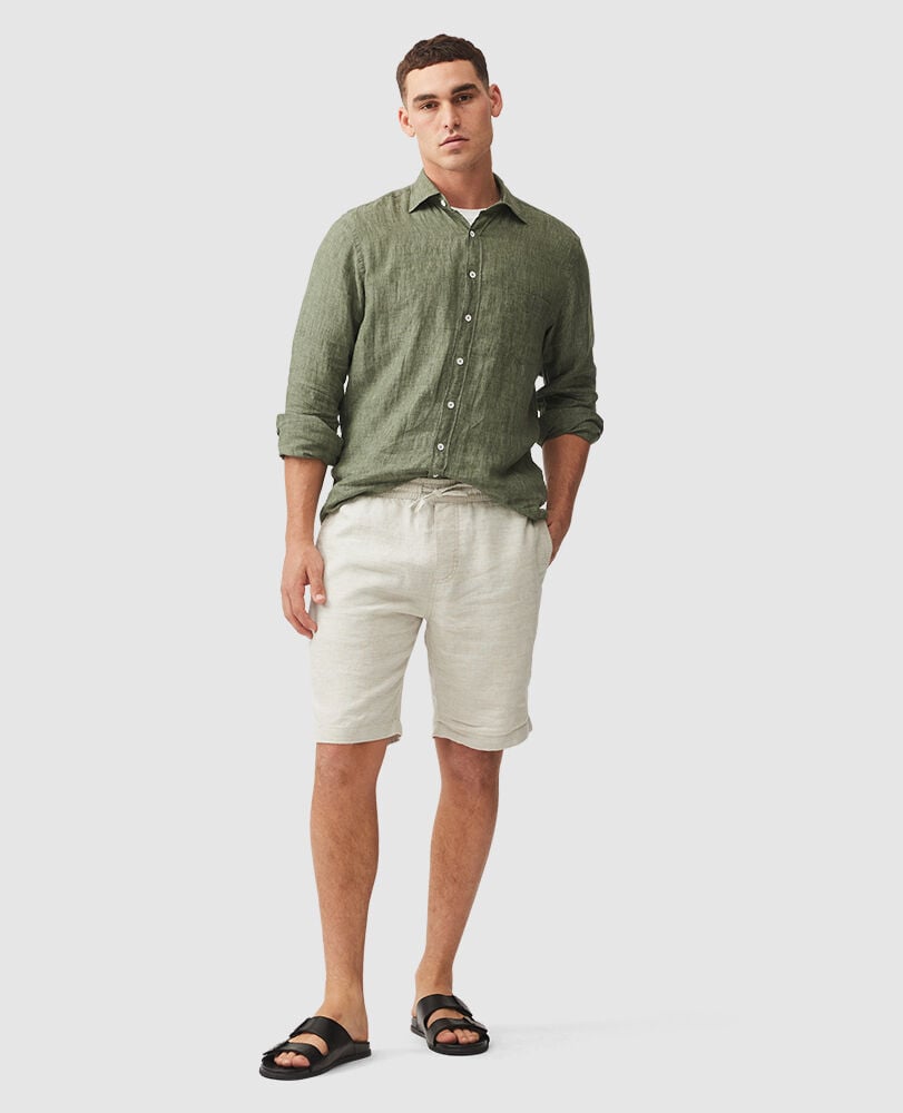 Rodd and Gunn Oatmeal Linen 9" Resort Short