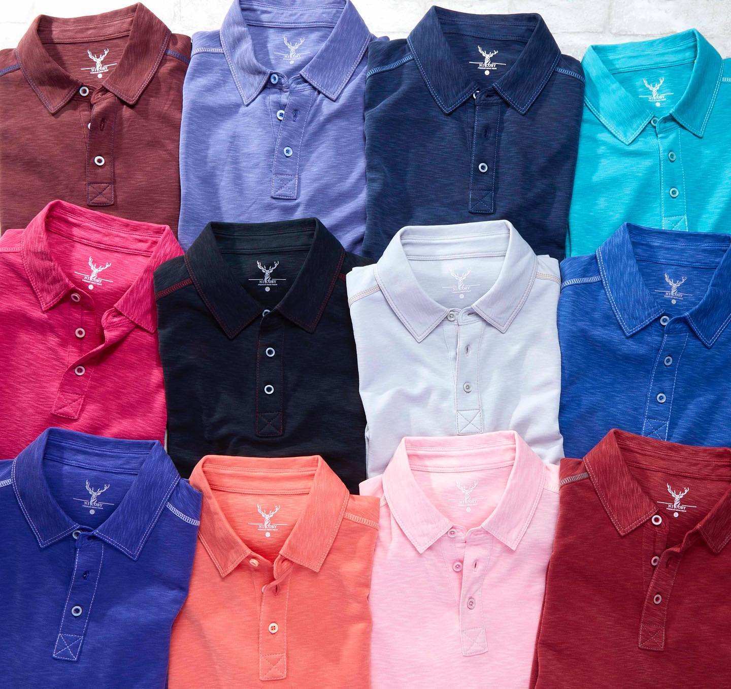 Nicoby Island Breeze Slub Polo Grape Purple on clearance