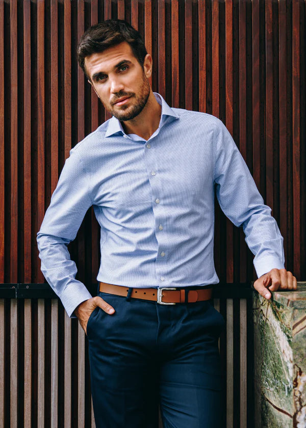 Atica Greenwich Blue Check Dress Shirt