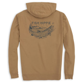 Fish Hippie Drifter Trout Hoodie in Amber on clearance