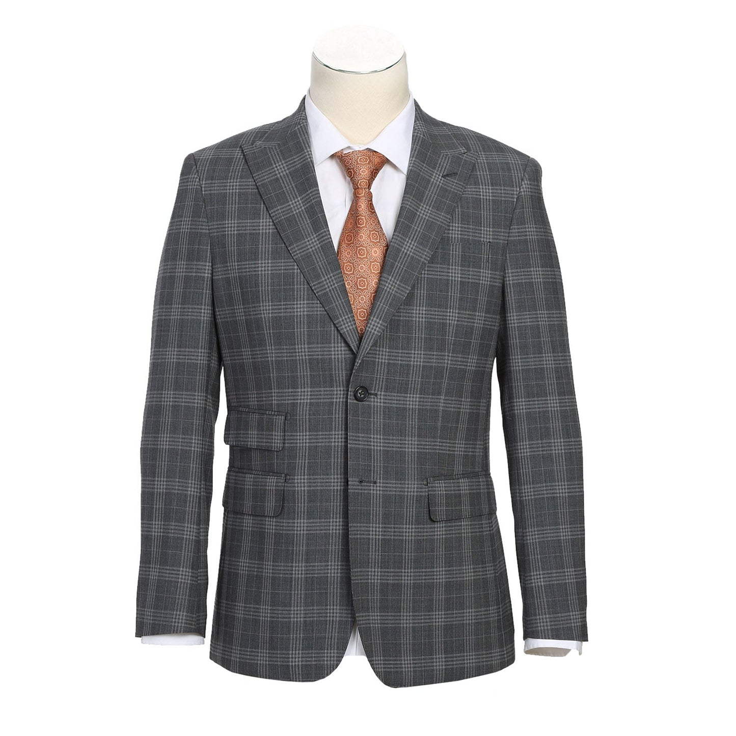 English Laundry EL72-58-093 Gray Check Peak Wool Suit