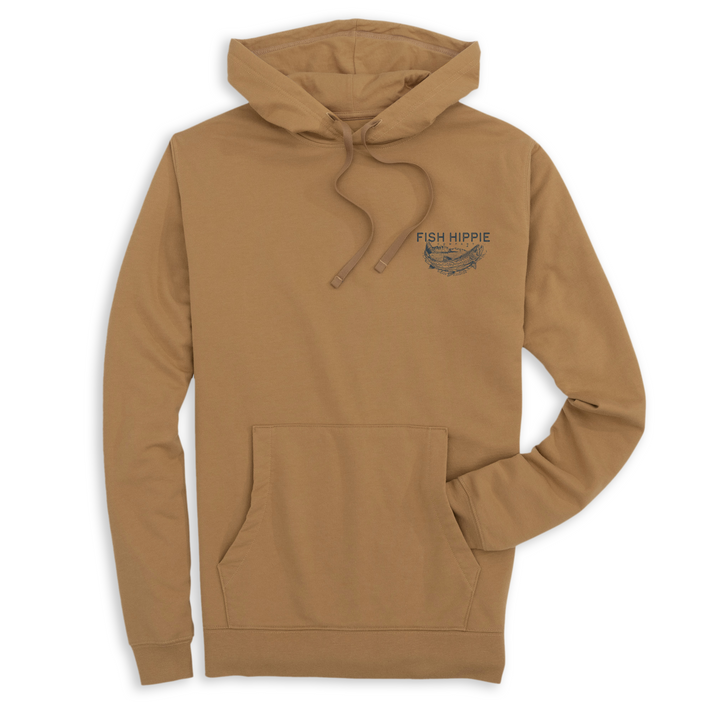 Fish Hippie Drifter Trout Hoodie in Amber on clearance