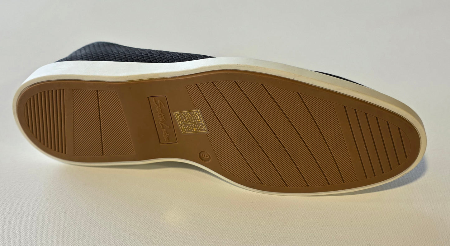 Santino Luciano Sebastian Nubuck Black Slip on Shoe