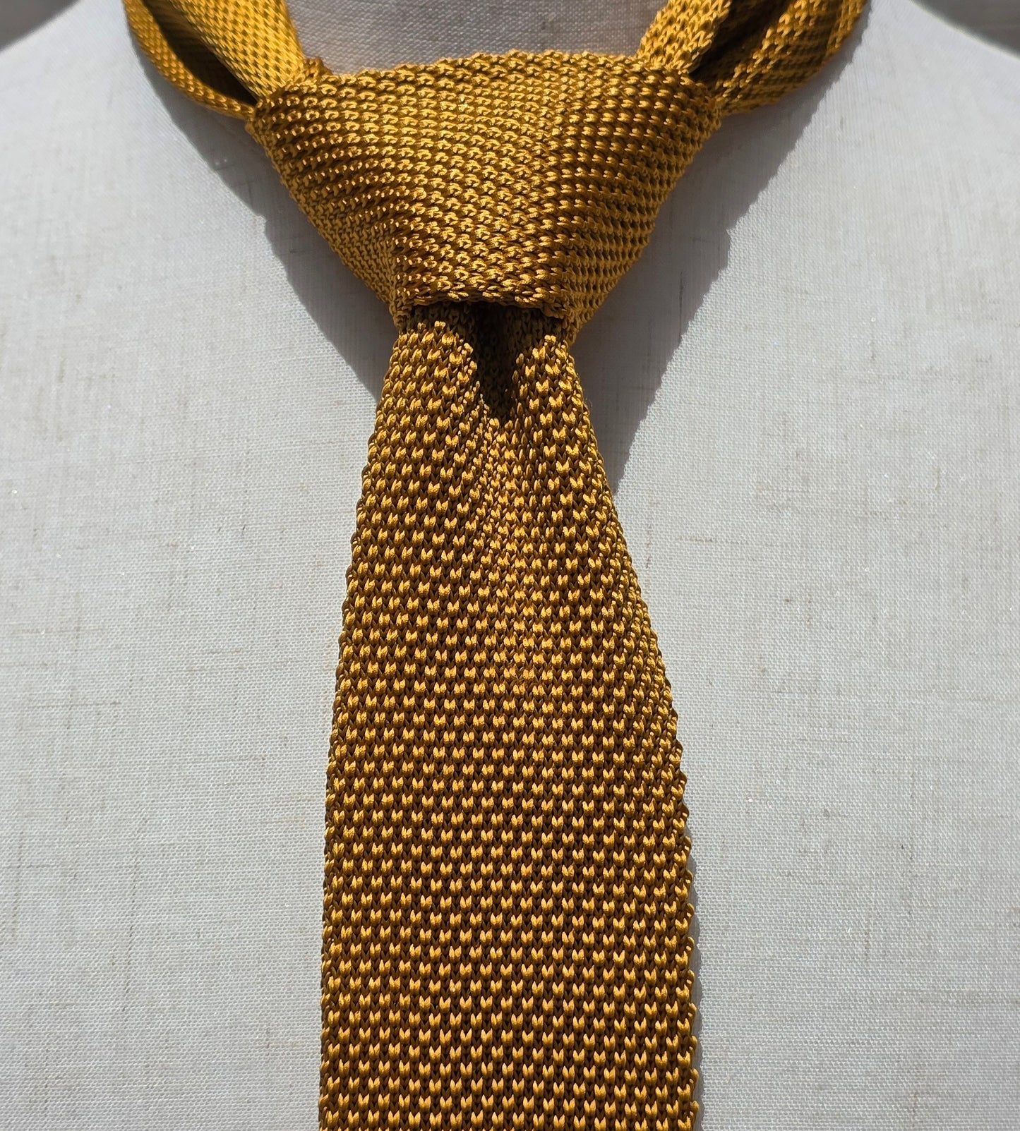 Men's Gold 2 3/4 Inch Knit Tie