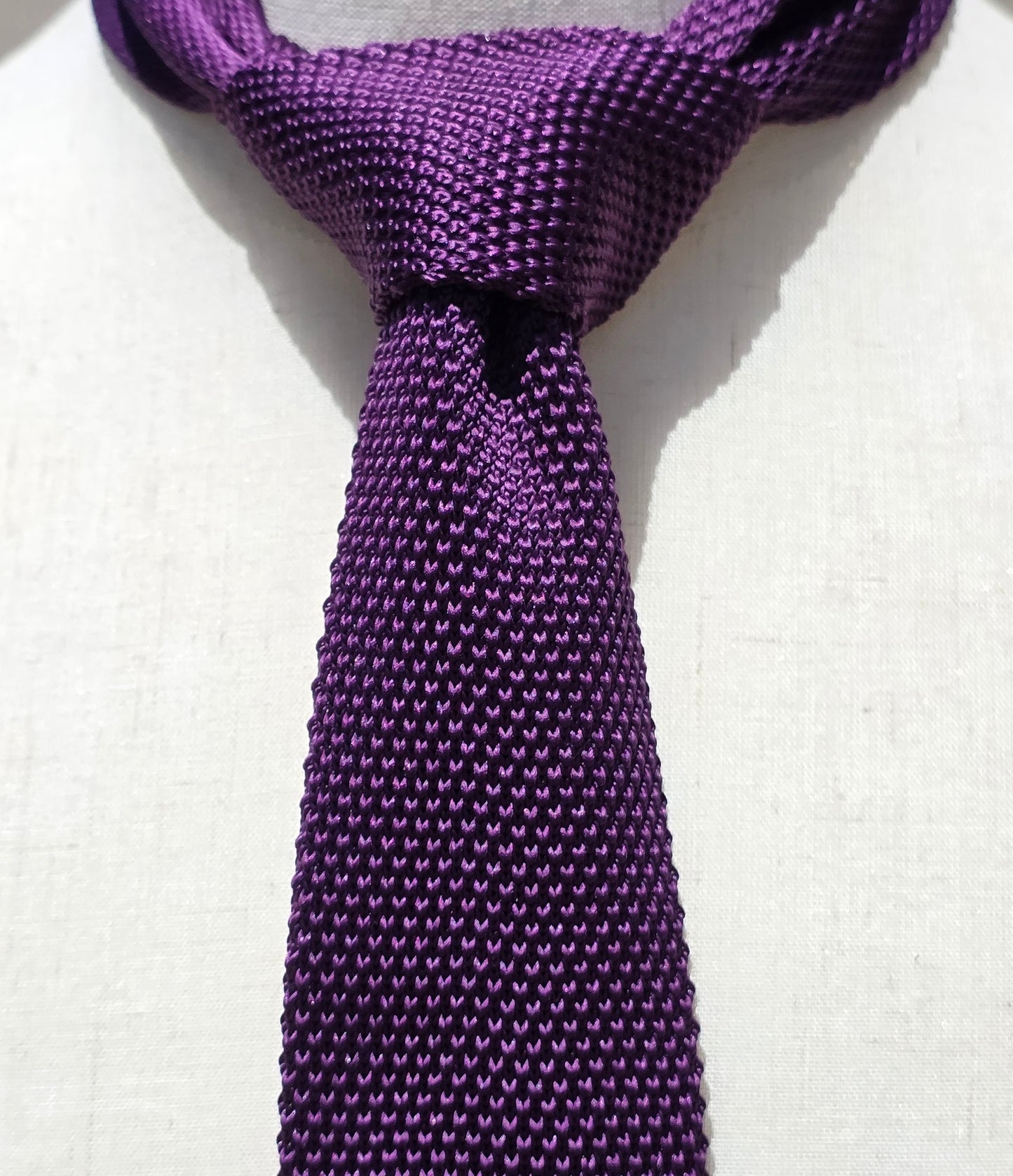 Men's Purple 2 3/4 Inch Knit Tie