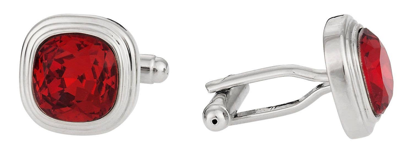 Swarovski Siam Red Crystal Cufflinks