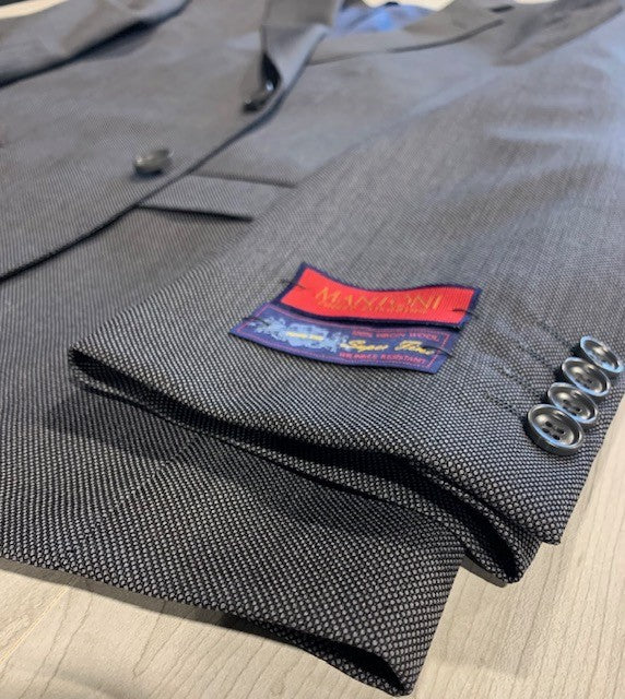 Mantoni Grey Birdseye Classic Fit Suit
