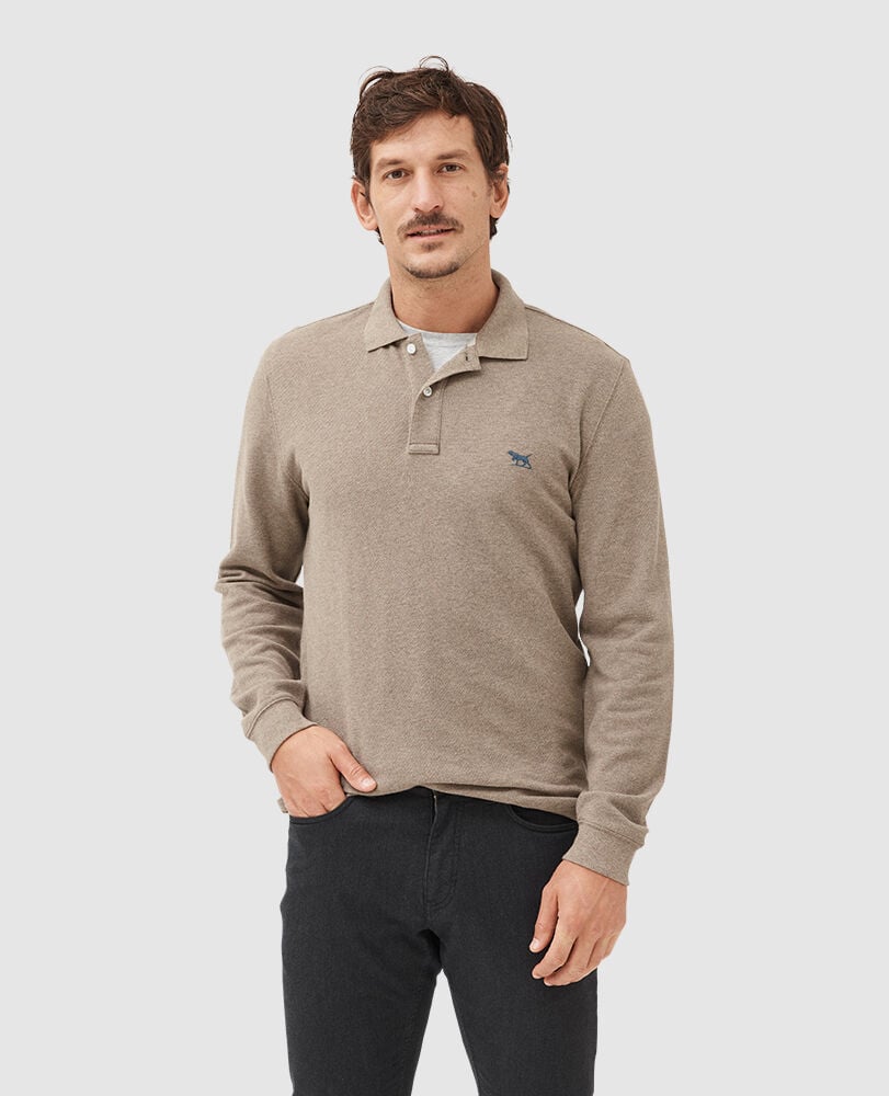 Rodd and Gunn Long Sleeve Sports Fit Gunn Polo Latte