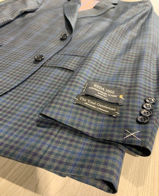 TG Signature Series Green and Navy Check Sport Coat