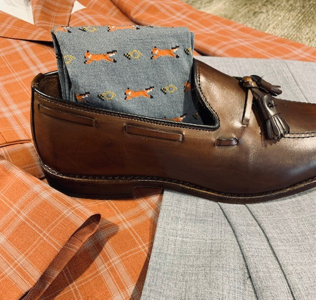 Burnt Orange and Grey Plaid Sport Coat
