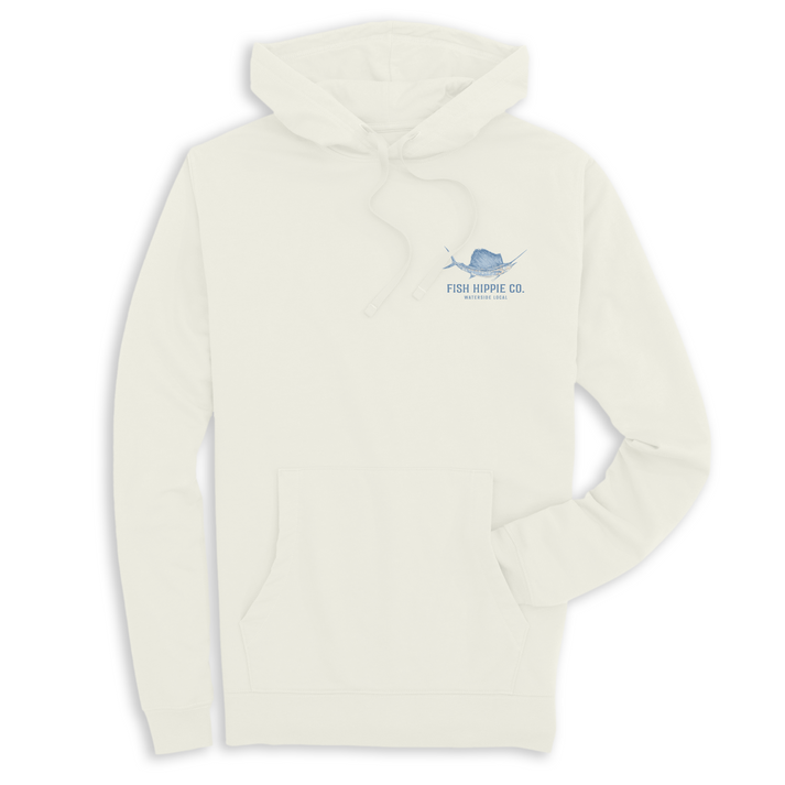 Fish Hippie Drifter Sailfish Hoodie in Coconut on clearance