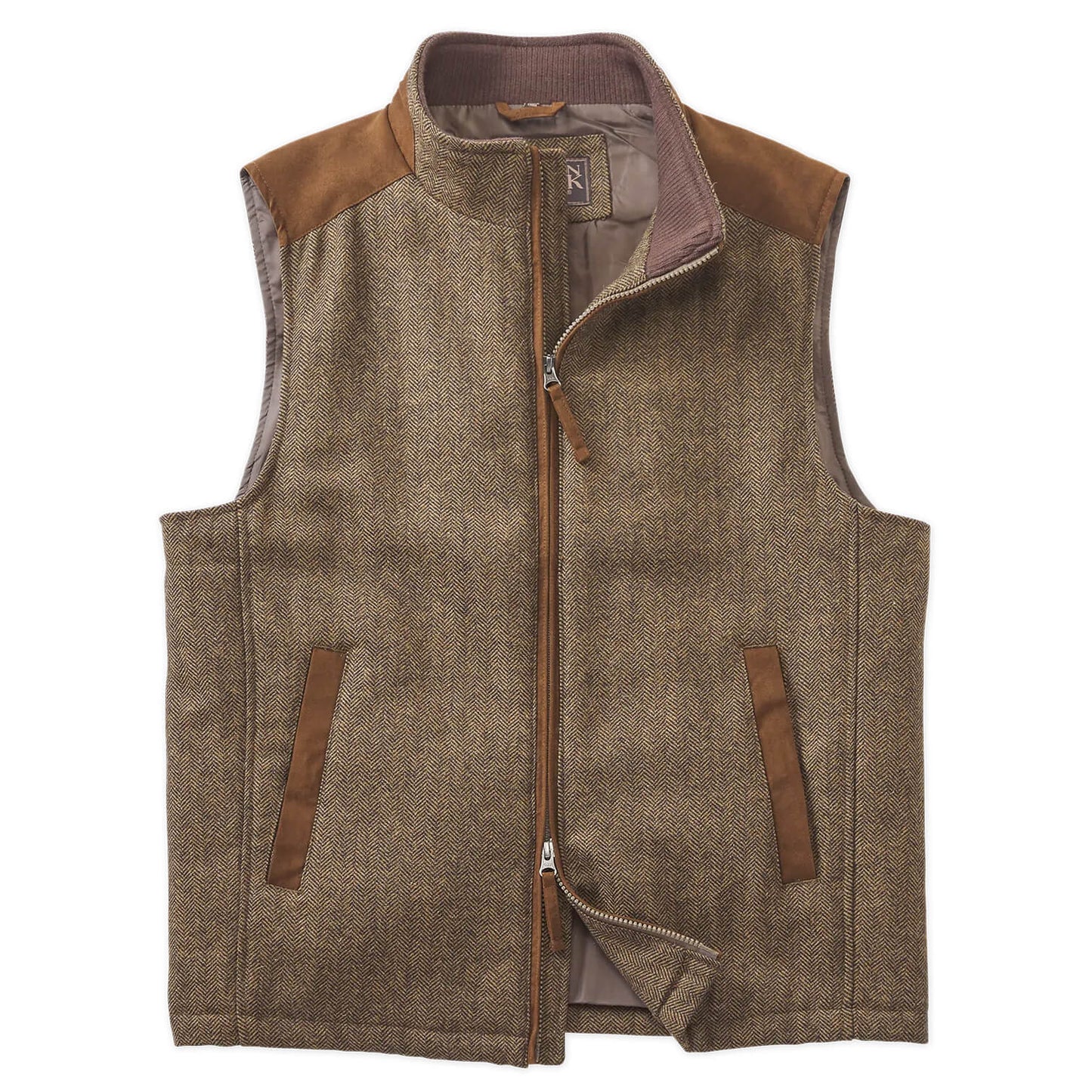 Madison Creek Tan/Brown Overland Wool Blend Vest on clearance