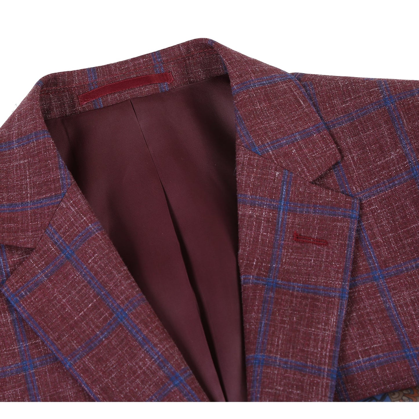 Renoir 563-2 Men's Slim Fit Wool Blend Checked Blazer