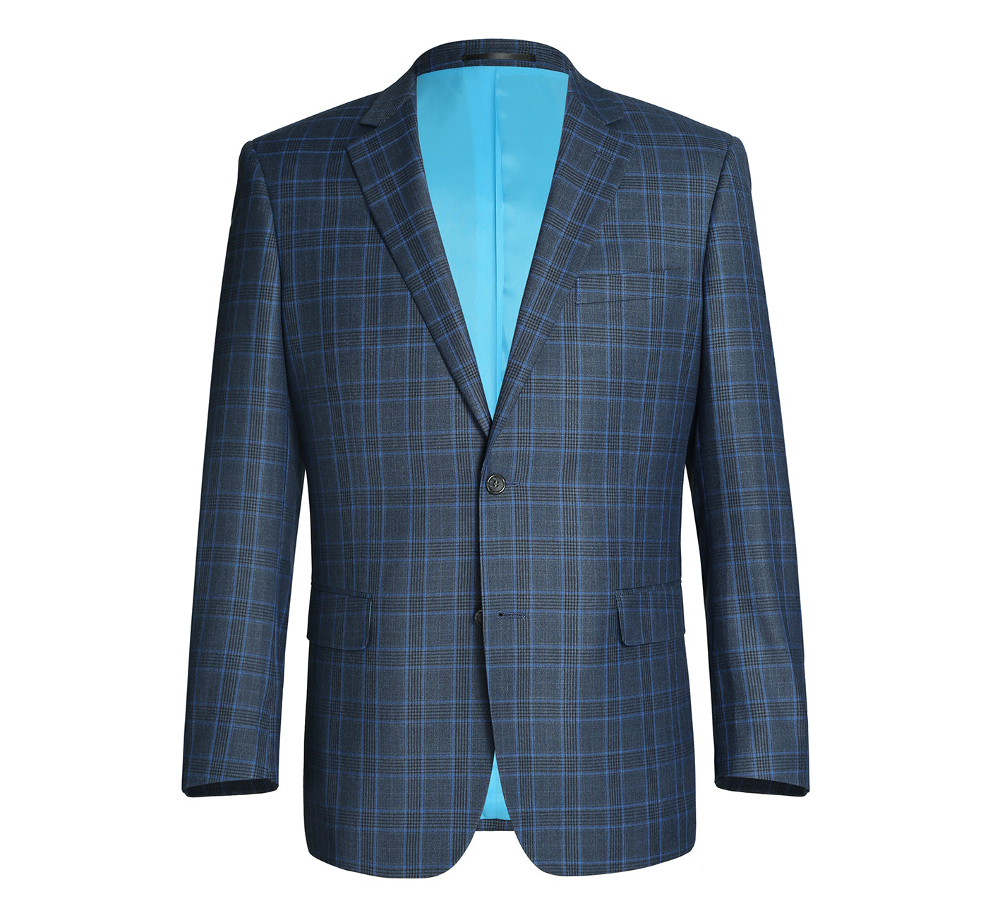 Renoir 293-6 Men's Two Piece Classic Fit Windowpane Check Dress Suit