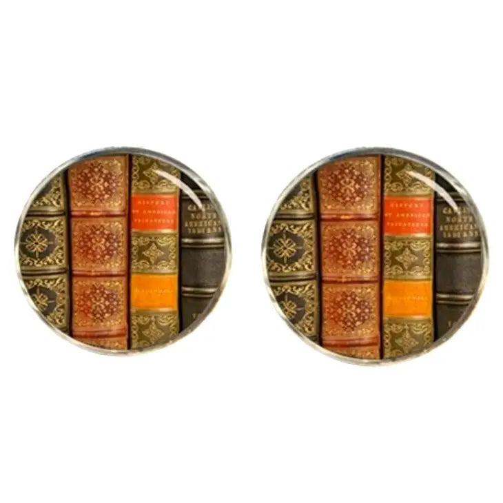 Bassin and Brown Books Cufflinks - Brown/Wine/Khaki