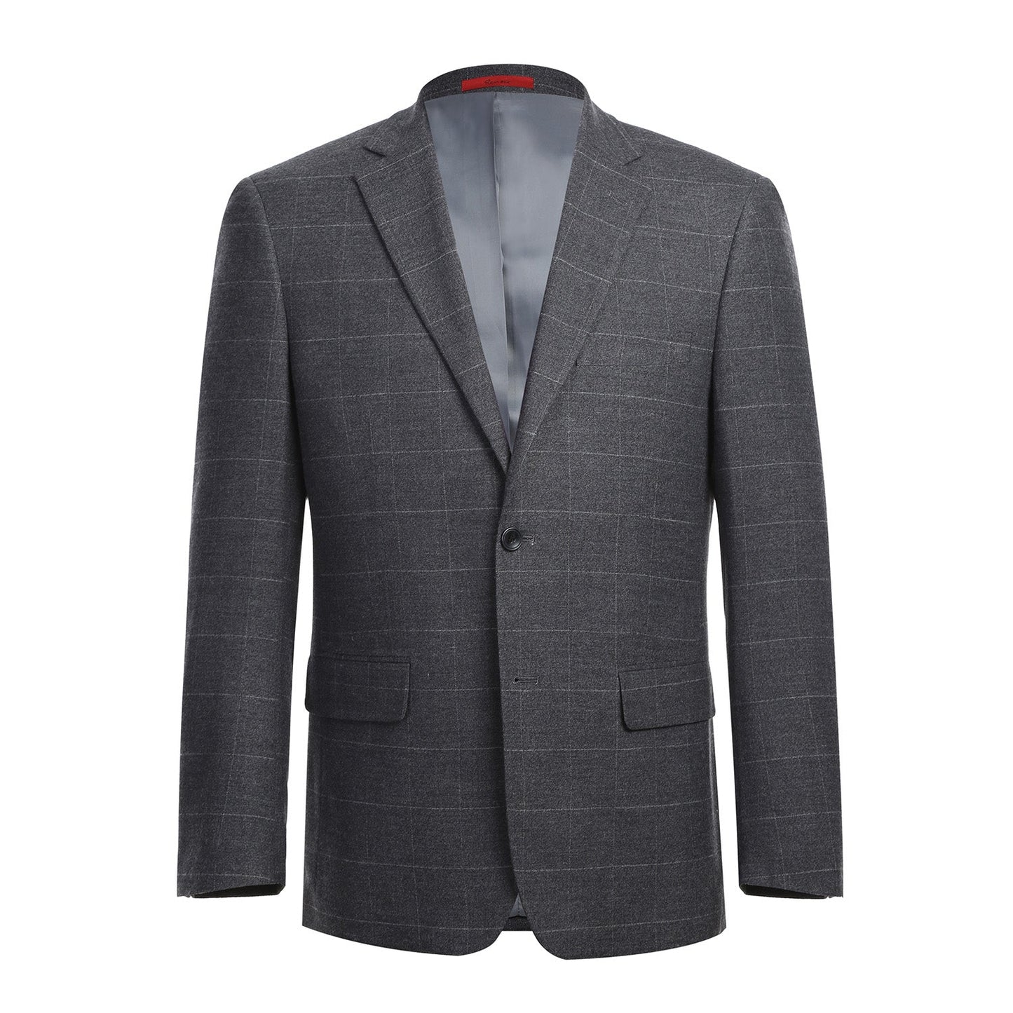 Renoir 293-31 Men's Slim Fit Medium Gray Windowpane Suit