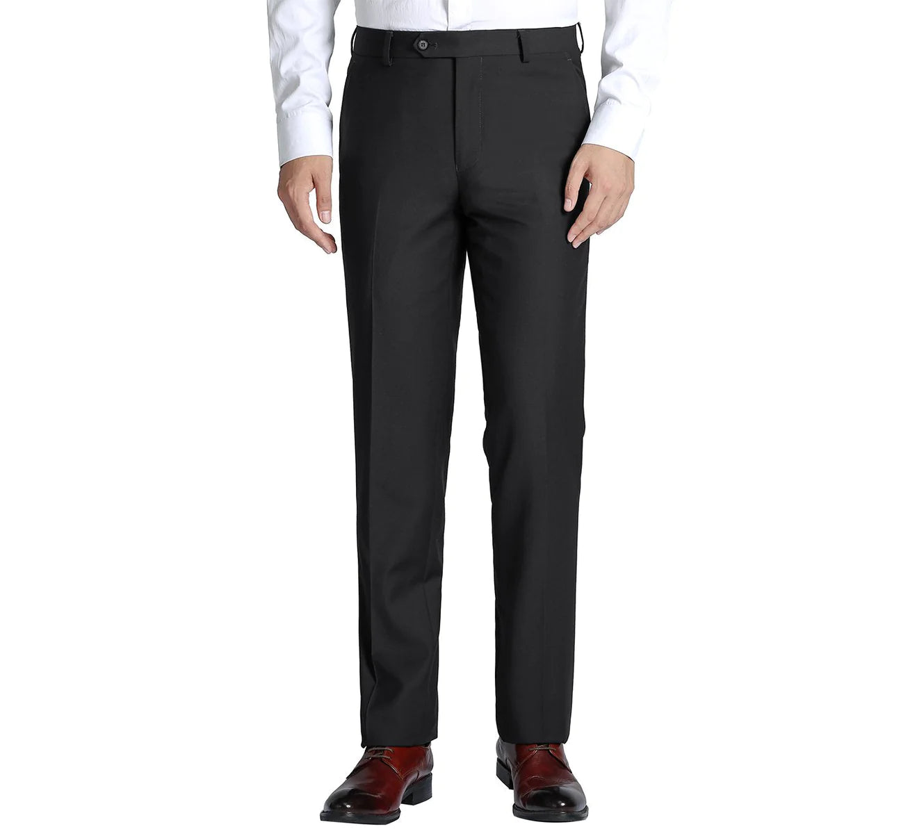 Renoir Black Slim Fit 100% Virgin Wool Suit Slacks 508-1