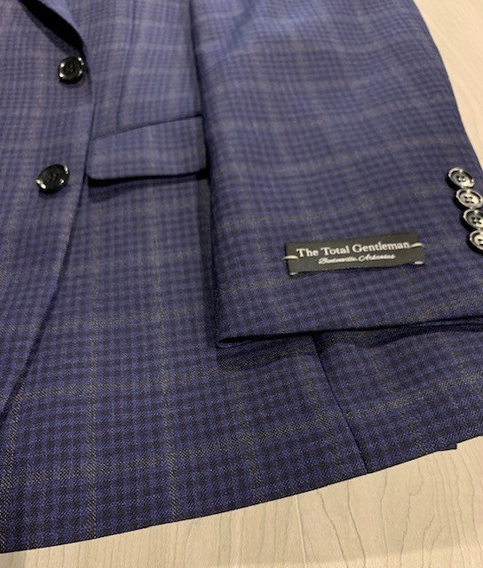 The Total Gentleman Navy and Grey Plaid Sport Coat