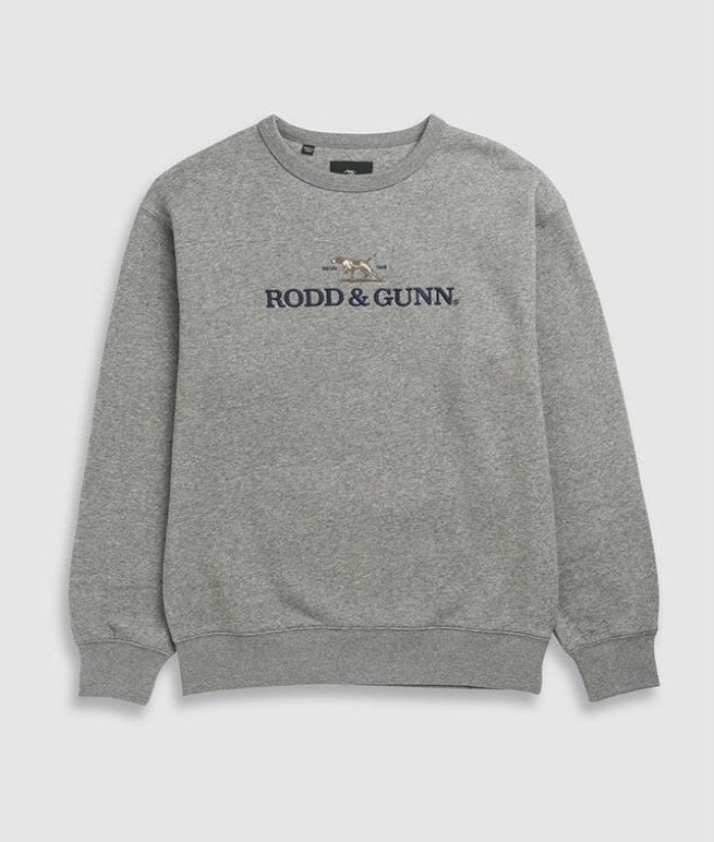 Rodd and Gunn Gunn Logo Sweat in Slate on clearance