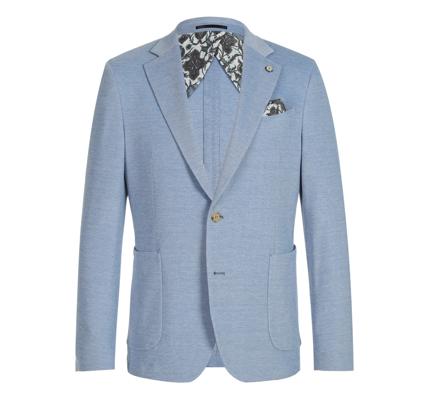 PS22-4 Men's Half Canvas Light Blue Solid Blazer