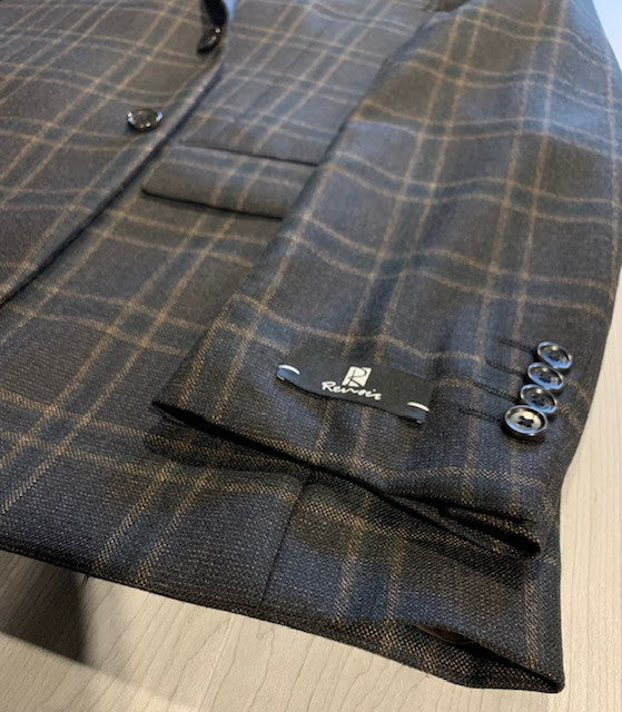 Renoir Brown Plaid Slim Fit Sport Coat