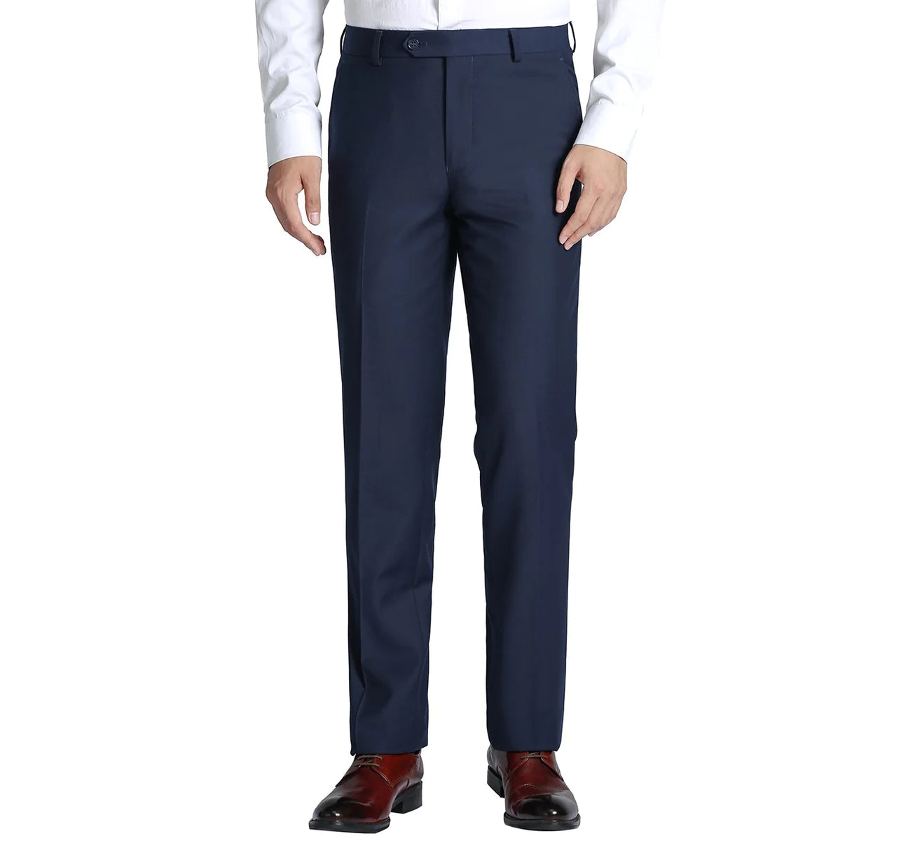 The Total Gentleman Navy Flat Front Suit Pant
