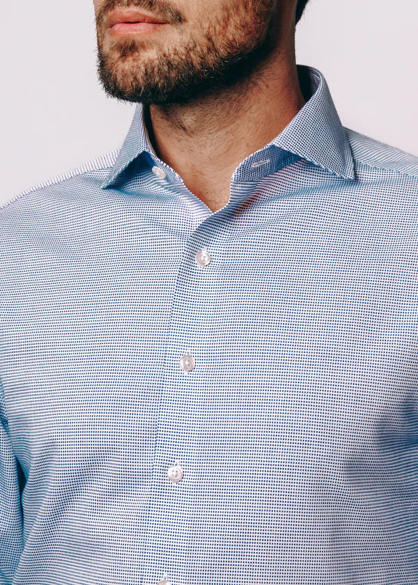 Atica Greenwich Blue Check Dress Shirt