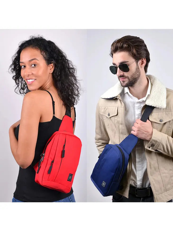 Westeno Crossbody Sling Bag with Reversible Strap-Black on clearance
