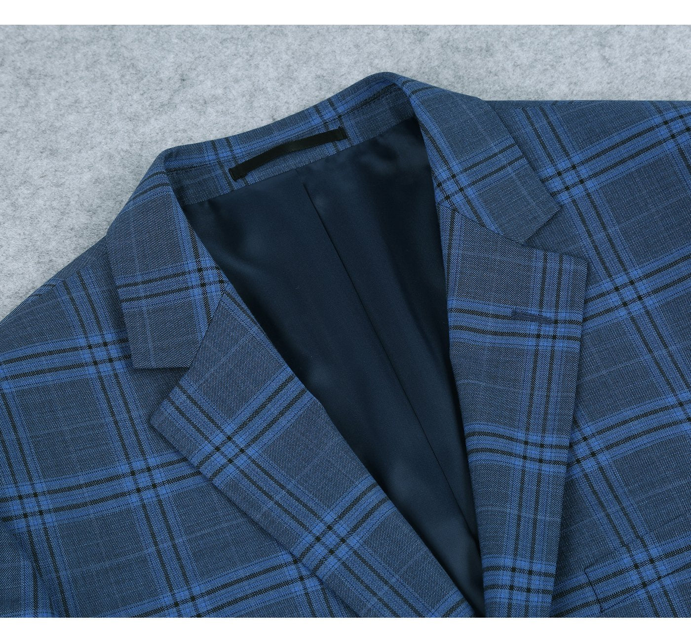 Renoir 293-4 Men's 2-Piece Slim Fit Notch Lapel Stretch Windowpane Suit