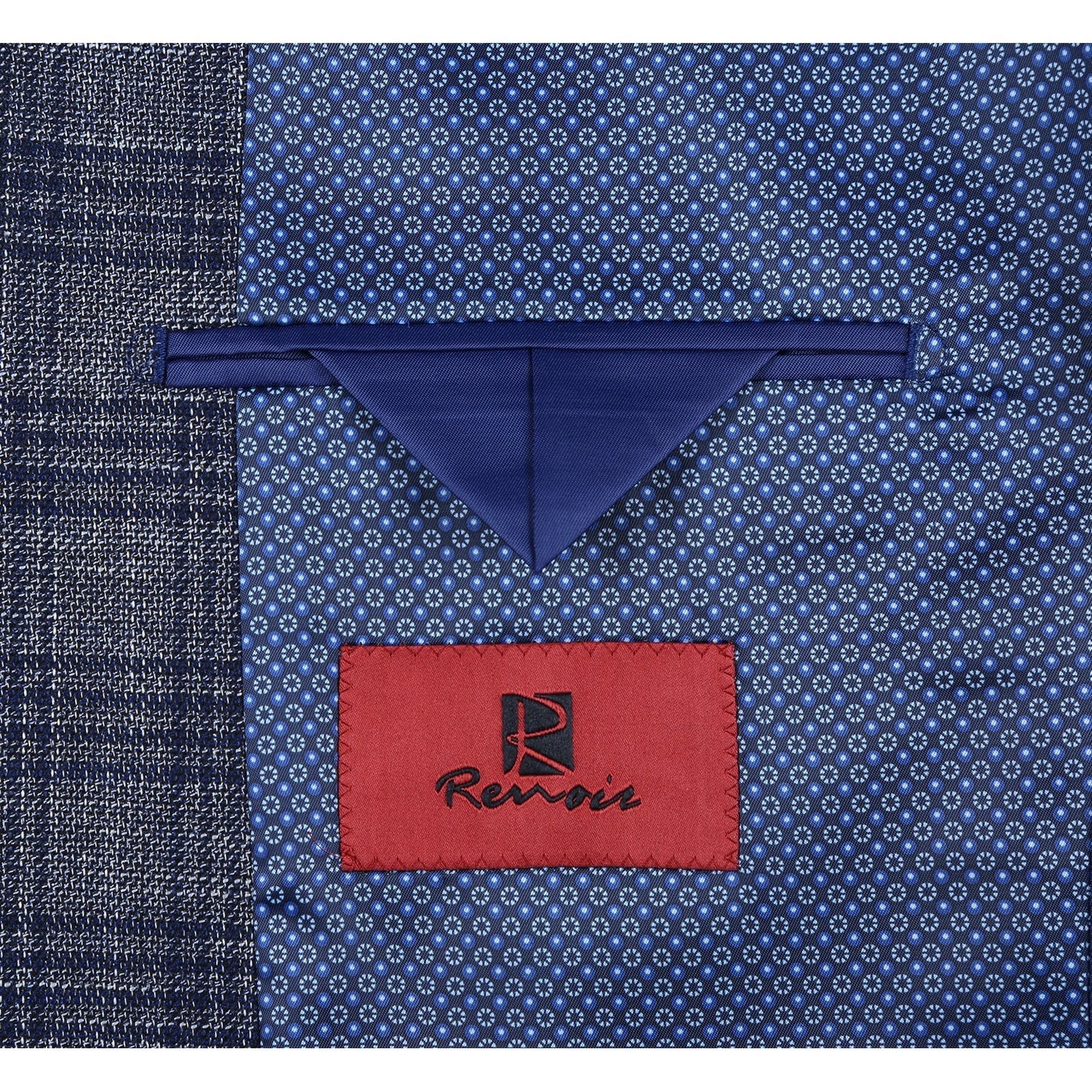 Renoir 294-13 Men's Slim Fit Stretch Checked Blazer