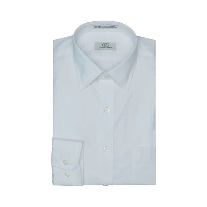 Cooper and Stewart 100% Cotton Pinpoint Non-Iron Dress Shirt