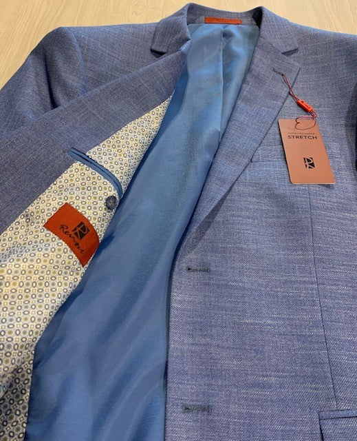 Renoir Light Blue Textured Slim Fit Sport Coat