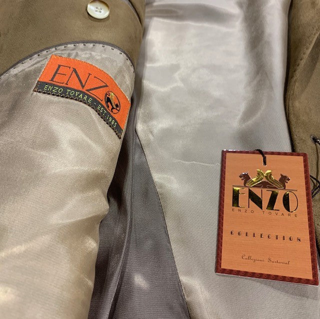 Enzo Tan Faux Suede Sport Coat