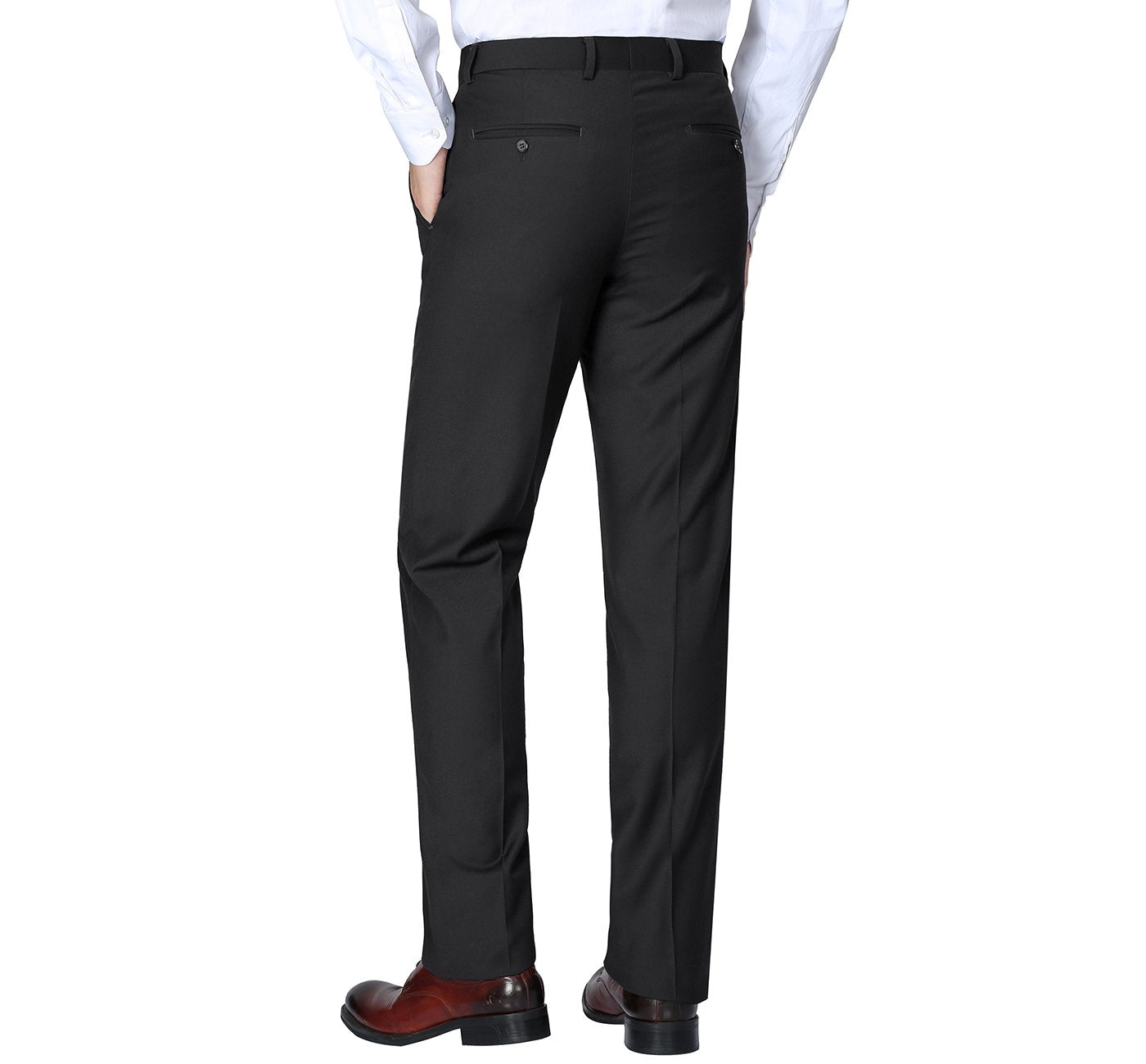 508-1 Men's Regular Fit Flat Front Wool Suit Pant