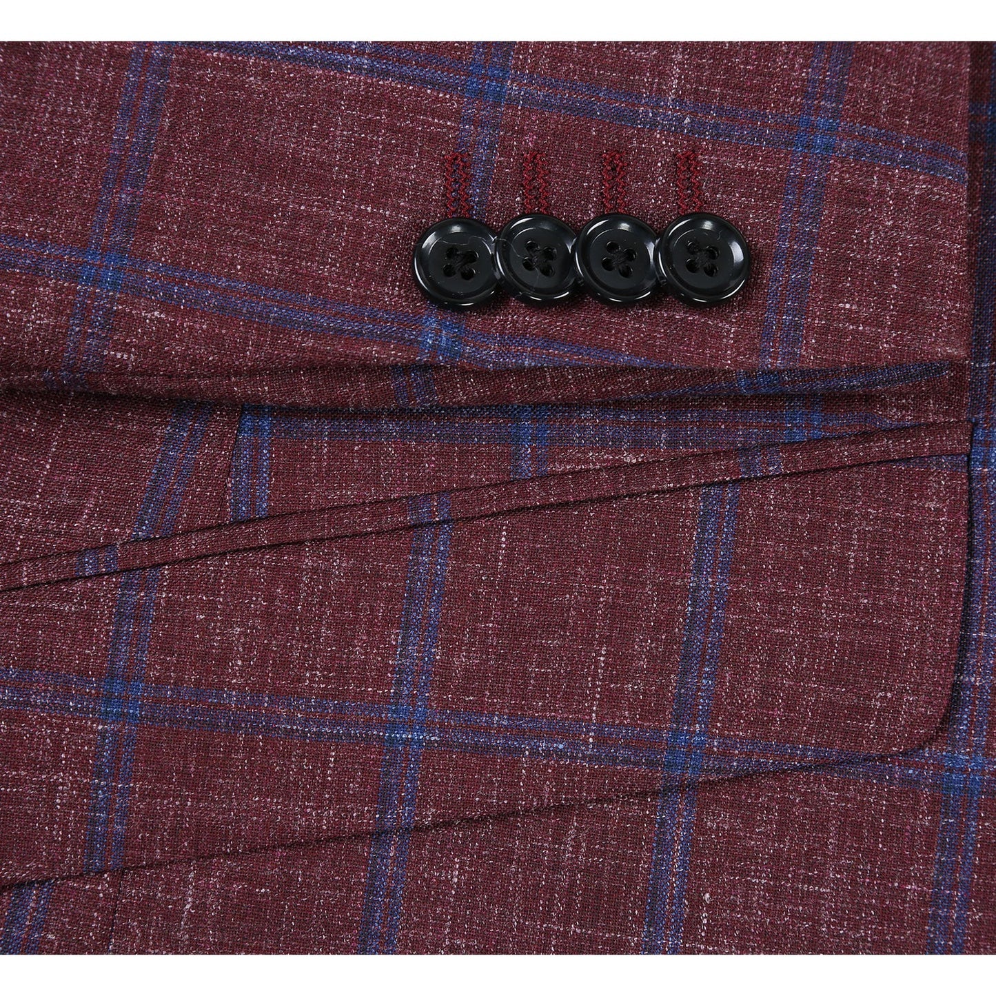 Renoir 563-2 Men's Slim Fit Wool Blend Checked Blazer