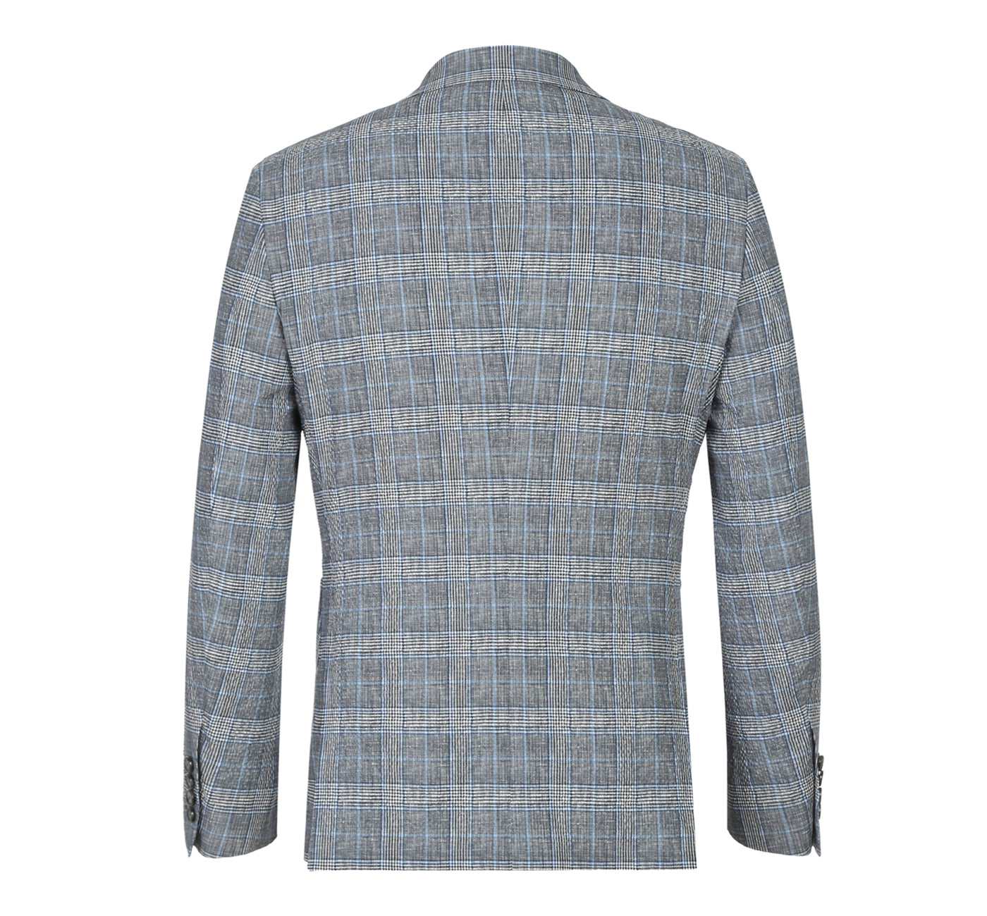 PS22-8 Men's Half Canvas Gray Check Blazer