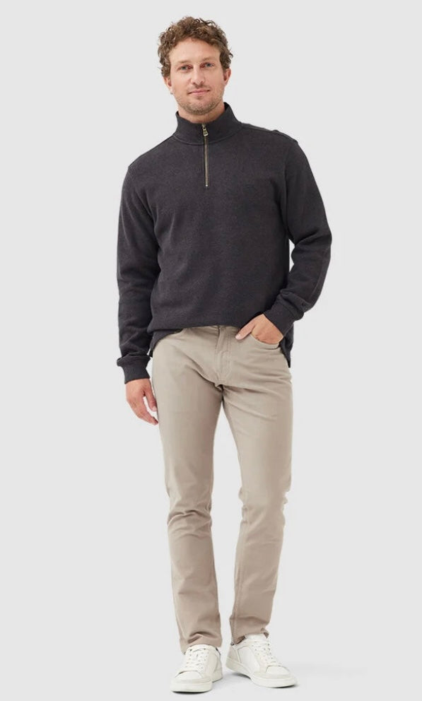 Rodd and Gunn Alton Ave 1/4 Zip Sweatshirt in Mud