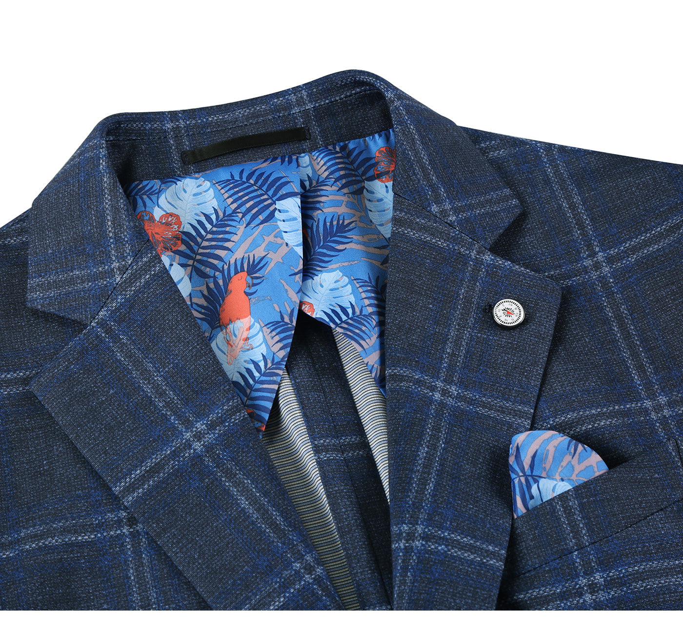 PS21-6 Men's Blazer Slim Fit Half Canvas Blue Sport Coat