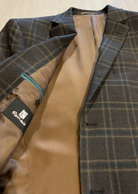 Renoir Brown Plaid Slim Fit Sport Coat